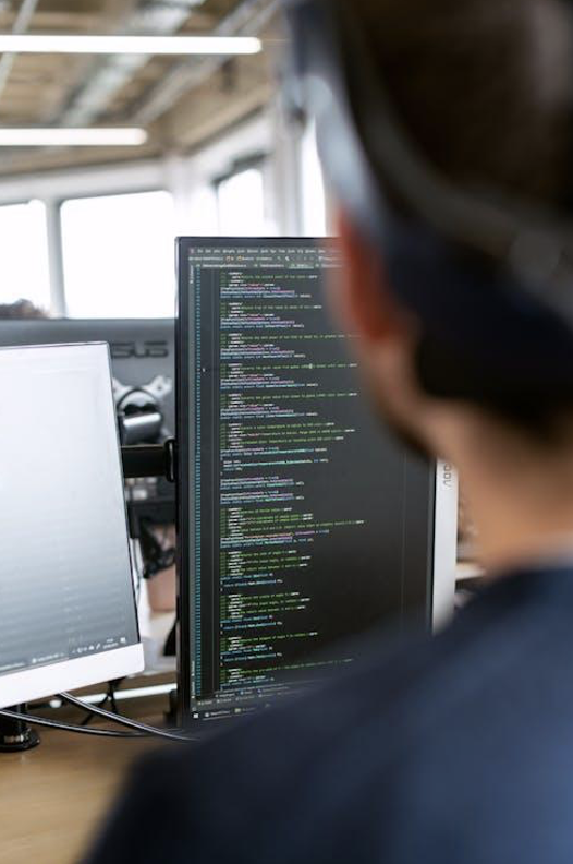 a distant view of a forensic consultant’s screen